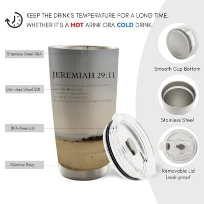 Christian Desert Landscape 20oz Travel Coffee Mug Tumbler - color: IKNOW