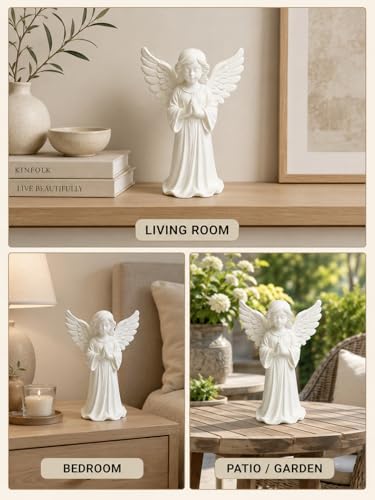 Praying Angel Figurine - 4.7 Inches Sculpted Hand-Painted Figurine for Home Decor or Garden, Communion Religious Gifts for Women
