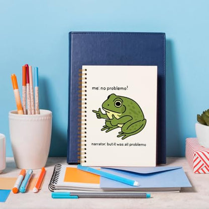 WXHUM Funny Frog Notebook Journal for Women Teen Girls, Cute Journaling Notebooks for Study Office Supplies, Frog Gifts for Women Kids Teen Girls, 5.5x8.3 - color: Frog