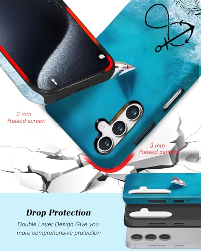 Compatible for Samsung Galaxy A17 5G Case, Dual Layer Heavy Duty 2 in 1 Shockproof Protective Phone Case,Anchor Christian - color: Anchor Christian, size: A17