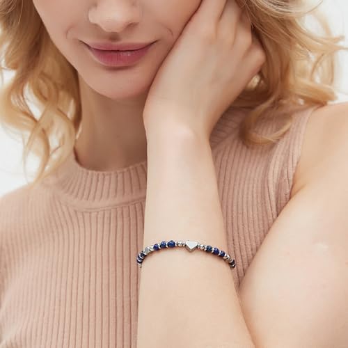 TONY & SANDY Christian Gifts for Women, Religious Cross Bracelet Faith Jewelry, Confirmation Baptism Christmas Birthday Gifts for Women, Unique Gifts for Teens Girls Kids Adults - style: Sister in Christ - Lapis Lazuli