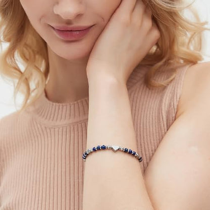 TONY & SANDY Christian Gifts for Women, Religious Cross Bracelet Faith Jewelry, Confirmation Baptism Christmas Birthday Gifts for Women, Unique Gifts for Teens Girls Kids Adults - style: Sister in Christ - Lapis Lazuli