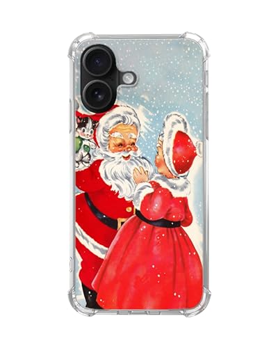 Vintage Christmas Santa Claus Phone Case for iPhone 17, Cute Christmas Holiday Cover, Cool TPU Phone Case Cover - color: Christmas Santa Claus