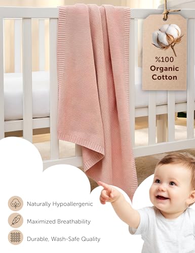 Organic Baby Blanket – 100% Organic Cotton | Ultra-Soft Breathable Newborn Receiving Blanket | Hypoallergenic, Chemical-Free | Unisex Baby Gift | 30x40 Inches (Cream) - color: Cream