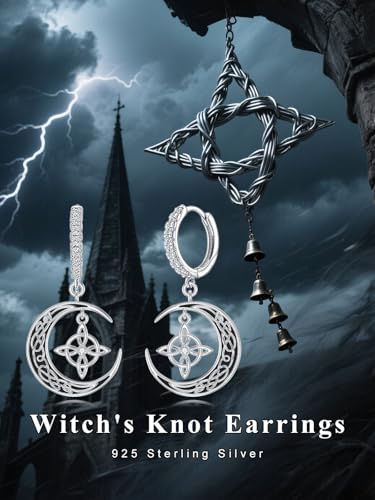 Dorunmo 925 Sterling Silver Mustard Seeds Dangle Earrings for Women Mountains Earrings Hypoallergenic Christmas Jewelry Gifts for Women - style: Witch Knot-02