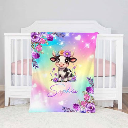 Custom Name Blanket - Personalized Gifts for Men, Women, and Baby - Customized Sunflower Gift for Best Friend - color: Color 6