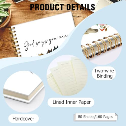 God Says You Are 160 Pages Lined Spiral Notebook Gifts for Christian - color: Multi & Brown