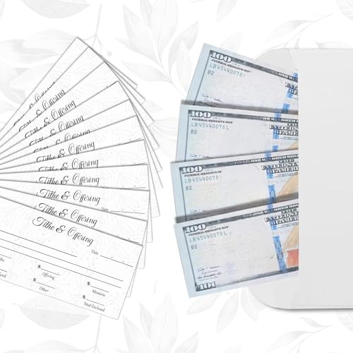 Eaasty 200 Pcs Church Offering Envelopes Bill Size Donation,Elegant Style - style: Elegant Style