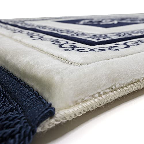 Modefa Foam Padded Prayer Rug | Thick Prayer Mat with Knee Cushion Memory Foam Prayer Mats | One Inch Thick Soft Velvet Islamic Praying Mat Luxury (Blue) - color: Blue