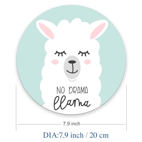 Mouse Pad, Cute Llama,No Drama Llama Mouse Pad, Round Cute Gaming Cloth Mousepad for Office Laptop, Non-Slip Rubber Personalized Computer Desk Mouse Pads for Wireless Mouse 7.9×7.9×0.12 inches - color: Cute llama,No Drama llama