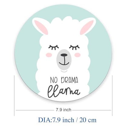 Mouse Pad, Cute Llama,No Drama Llama Mouse Pad, Round Cute Gaming Cloth Mousepad for Office Laptop, Non-Slip Rubber Personalized Computer Desk Mouse Pads for Wireless Mouse 7.9×7.9×0.12 inches - color: Cute llama,No Drama llama