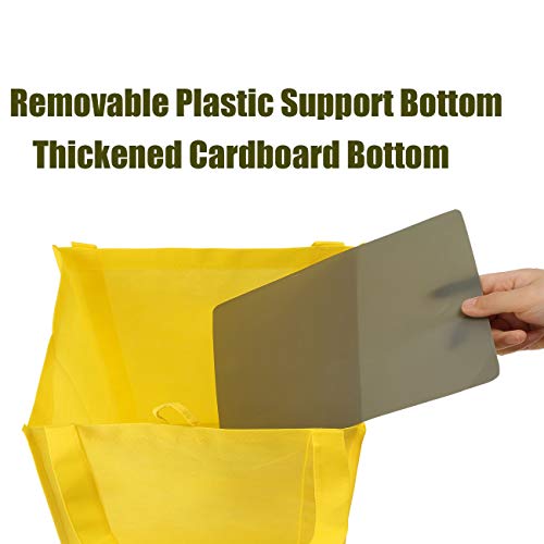 NERUB Set of 10 Reusable Grocery Bags Heavy Duty Shopping Bags Large Grocery Totes with Reinforced Bottom Super Sturdy Handles, Yellow - color: Yellow