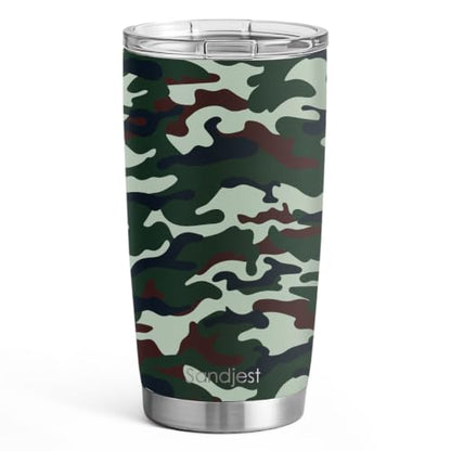 SANDJEST Camo Tumbler 20oz Stainless Steel Double Wall Insulated, Travel Coffee Cup Camouflage Gifts for Men Women, Hunting Lovers, Birthday Christmas - color: Camouflage 1