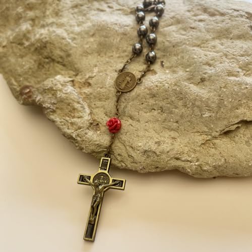 6cm Black Gallstone Rosary Catholic Rosary For Car Hanging Prayer - color: black