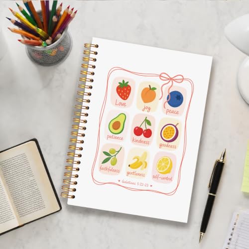 Christian Fruit of the Spirit Notebook for Women 5.5x8.3 - color: Fruit