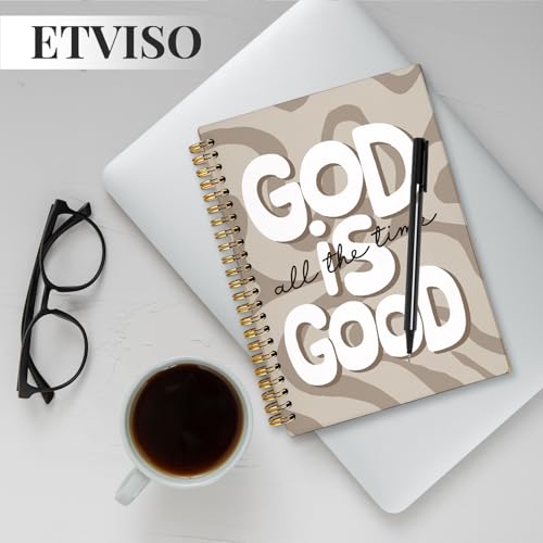 ETVISO Beige Wavy Bible Journal Notebook for Women, Inspirational Christian Gifts for Women, Prayer Bible Supplies Journal, Church Notes Notebook, Cute Preppy Hardcover Spiral Notebooks 5.5x8.3 - color: 04-Bible(Beige Wavy)