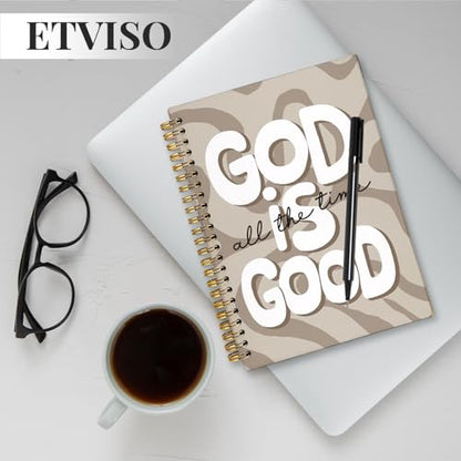 ETVISO Beige Wavy Bible Journal Notebook for Women, Inspirational Christian Gifts for Women, Prayer Bible Supplies Journal, Church Notes Notebook, Cute Preppy Hardcover Spiral Notebooks 5.5x8.3 - color: 04-Bible(Beige Wavy)