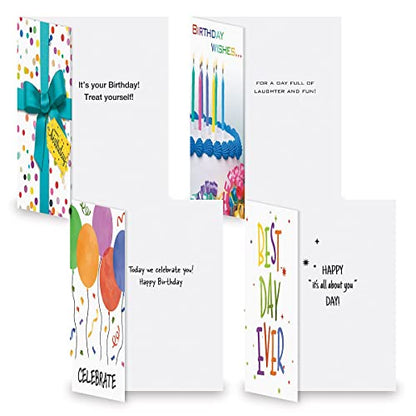 Current Confetti Fun Happy Birthday Greeting Card Set - Value Pack of 20 Cards With White Envelopes, 10 Designs, Large 5" x 7" Assortment - style: Confetti Fun