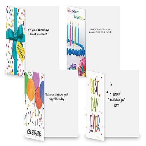Current Confetti Fun Happy Birthday Greeting Card Set - Value Pack of 20 Cards With White Envelopes, 10 Designs, Large 5" x 7" Assortment - style: Confetti Fun