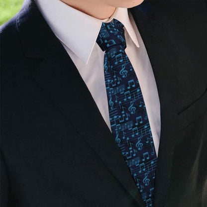 Men's Neckties, Novelty Printed Skinny Tie for Work Casual Party - color: Music