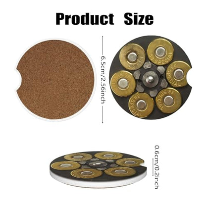 Ceramic Car Cup Coasters 2PCS - Revolver - color: Revolver