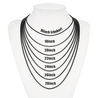 Fiusem Beveled Edge Cross Necklace for Men - size: 16 inches, style: Black cross: 1.4*0.8"