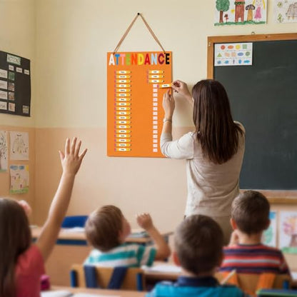 Pencil Classroom Attendance Chart with 36 Pencil Cards Felt