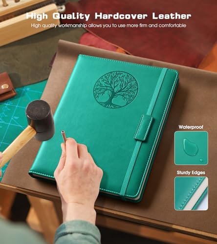 Biuwory Leather Journal Notebook, 256 Thick Lined Pages, Hardcover 8.6"×11" - color: Blue, size: Lined-256 Pages (8.6"×11")