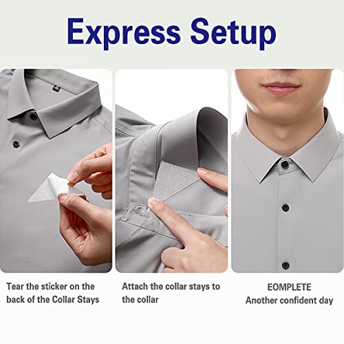 Collar Stays for Polo Shirts, No Curl Collar Polo Shirt Collar Stays, Polo Shirt Collar Fixed Great for Any Shirt with Collar - color: 60 Pcs
