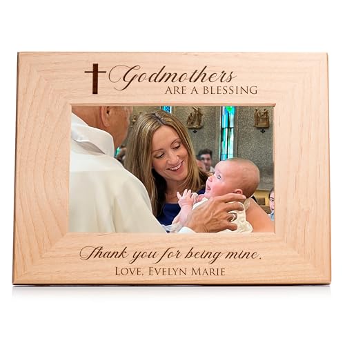 Lifetime Creations Personalized Godmother Picture Frame: Personalized Godmother Gift, Engraved Godmother Frame, Holds a 4" x 6" photo (Landscape) - color: Custom - Godmothers, size: 4" x 6" Landscape