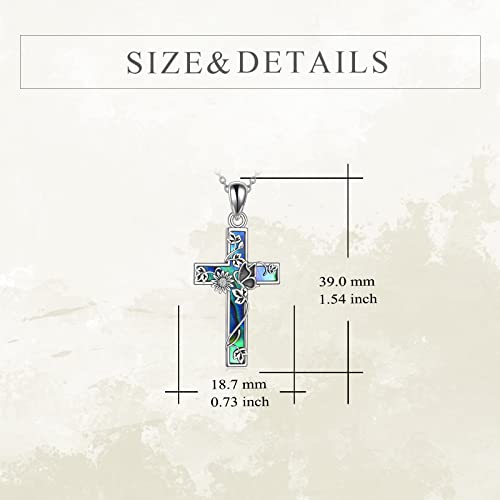 YFN Cross Necklace Sterling Silver Religious Cross Pendant Jewelry Christian Gifts for Women Men - style: F. Butterfly