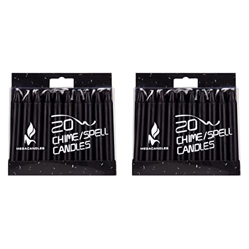 Mega Candles Unscented Mini Taper Chime Spell Candles 40 Count 4" x 1/2" - color: Black, size: 40 Pieces