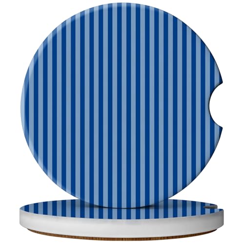 2 Pack Car Coasters for Cup Holders, Cute Car Accessories Interior (Blue Stripes) - color: Blue Stripes
