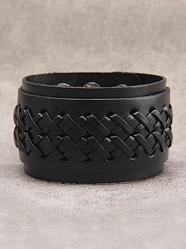Jeilwiy Punk Rock Gothic Black Rivet Leather Spiked Necklace Collar Neckband Leather Choker Necklace for Women Mom Gifts Adjustable - color: Handmade Leather Bracelet