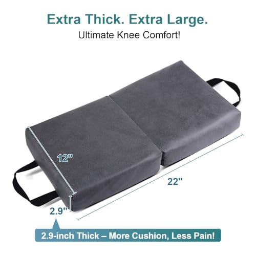 i frmmy Extra Thick Memory Foam Kneeling Cushion Pad- Garden Kneeler for Gardening, Bath Kneeler for Baby Bath, Knee Mat for Work, Extra Large 22x12 Inch, Thick 2.9 Inch (Dark Gray) - color: Dark Gray