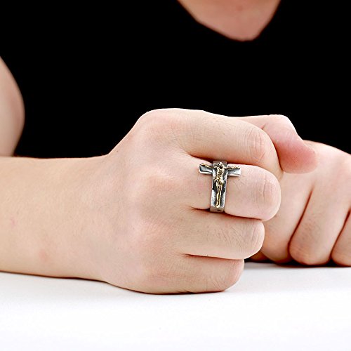 Genuine Stainless Steel Ring for Men Fashion Punk Rock Mason Knight Templar Cross Rings - style: R134
