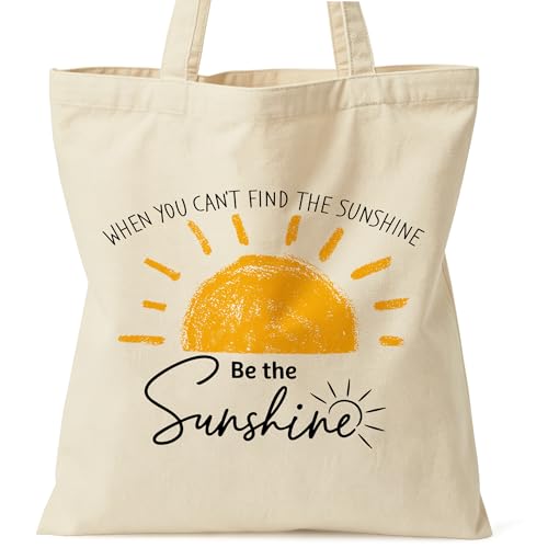 Motivation Canvas Tote Bag for Women Shopping Work Travel with Inner Pocket - color: Beige 06