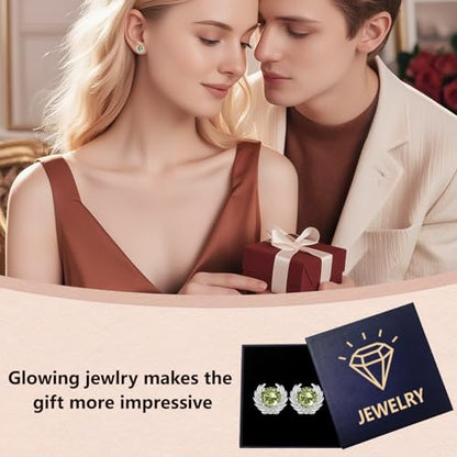 Angle Wing Earrings Sterling Silver Birthstone Stud Jewelry Birthday Gifts for Women Wife Friends Daughter Granddaughter - style: Angle wing earrings-olive green birthstone