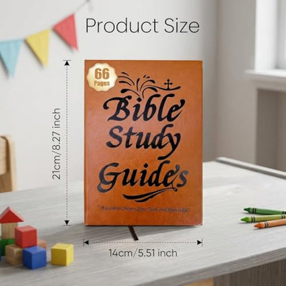 Bible Study Guide 66 Pages, Devotional Journal with Daily Scripture Quotes Journey Book, Prayer Journal, The Bible in a Year Devotional, Christian Bibles Study Guides for Women
