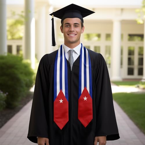Graduation Flag Stole Sash Scarf Day Gifts - color: Cuba Flag