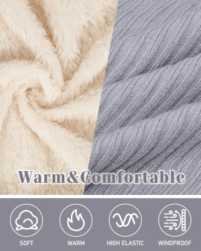 Chalier Infinity Scarf Neck Warmer, Fleece Lined Winter Scarves - color: A-gray