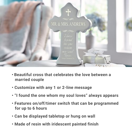 Let's Make Memories Personalized We’re Married Light-Up Cross - Wedding Prayer For Newlyweds - style: My Soul Loves
