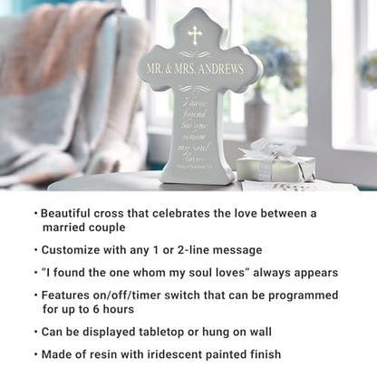 Let's Make Memories Personalized We’re Married Light-Up Cross - Wedding Prayer For Newlyweds - style: My Soul Loves