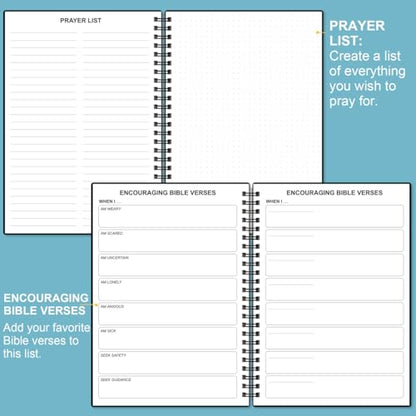 Heveboik Bible Study Journal – Church Notes Notebooks – Note Taking & Journaling Kit, 5.8" x 8.5", Black - color: Black