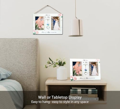 Mr. & Mrs. Wedding Picture Frame, Gift for Couple, K9 Crystal Charm - color: 4. White - Forever & Always