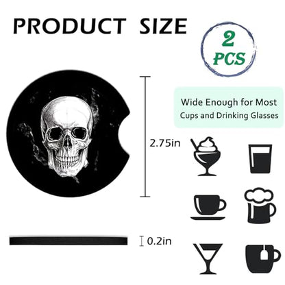 2 Pack Black Cat Car Coasters for Cup Holder,Neoprene Anti Slip Mat - color: Big Black Cat