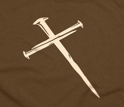 Christian Shirts for Men – Religious Jesus Shirt with Cross Graphic - color: Brown, size: Small