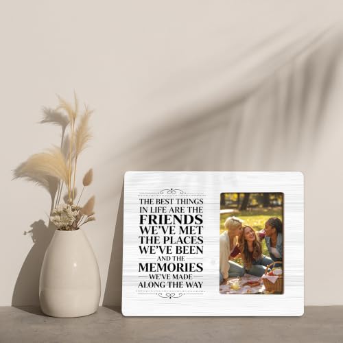 Friends Picture Frame, Friendship Wood Photo Frame, Friend Gift for Birthday, Christmas, Family Memories, 4x6 Photo - color: White 4