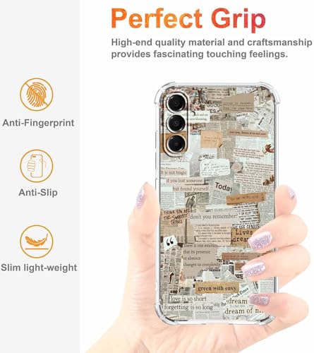 Retro Newspaper Case for Samsung Galaxy A17,Old Papers Collage,Unique Soft TPU Bumper Case,SA17 - color: Retro Newspaper, size: Samsung Galaxy A17