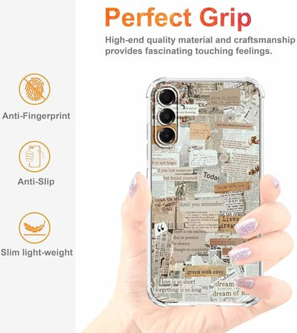 Retro Newspaper Case for Samsung Galaxy A17,Old Papers Collage,Unique Soft TPU Bumper Case,SA17 - color: Retro Newspaper, size: Samsung Galaxy A17